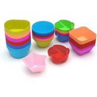 Cake Silicone Mold Five Shapes And Colors Of Muffin Cup A Set Of Five Multifunctional And Practical Creative Home Baking Mold