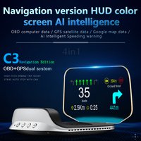 C3 OBD2 HUD Car Head Up Display Digital Speed Projector Car Speedometer GPS HUD Navigation Glass Projection Security Alarm