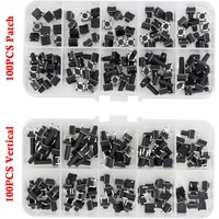 100 PCS 10 Models 6*6 Tact Switch Tactile Push Button Switch Kit Height: 4.3 5~16MM DIP 4P Micro Switch 6x6 Key Switch
