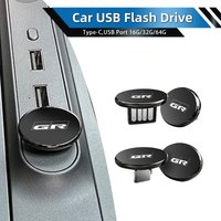Car USB Type-C Flash Drive Mini Memory Stick Music Device Accessories For Toyota Harrier TRD Prado RAV4 Auris CHR Corolla Camry