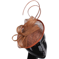 Women's High-Quality Sinamay Millinery Cocktail Hat Fascinator Headwear with Feather Clips for Race Church Bridal Events