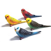 Mini Cute Simulated Parrot Children's Ornament Animal Toys Model PVC Plastic Craft Ornament Zoo Artificial Bird Statue Home