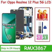 Super AMOLED For Realme 12 Plus 5G LCD RMX3867 Display Screen Touch Digitizer For Realme 12+ Display Replacement