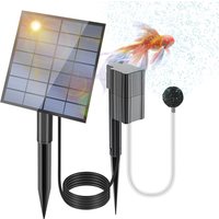 Solar Pond Aerator 2.5W/7V Air Pump OSoxygenator 0.6L Solar Pump for Pond with 1 Bubble Stone and Ground Spike for Fish Pond