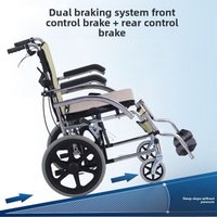Wheelchair Folding Light Elderly Disabled Trolley Small Elderly Ultra Light Portable