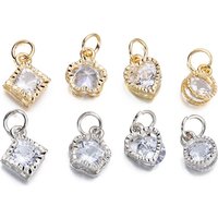 10Pcs/Pack Alloy Silver Color Rhinestone Hearts Charms Pendant Earring For DIY Love Charms Jewelry Crafts Making Supplies