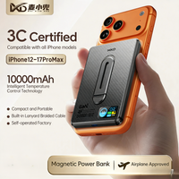 3-in-1 Magnetic Power Bank 10000mAh Wireless Portable External Battery with Stand for MagSafe PowerBank For iPhone 12-17 iwatch