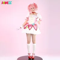 ANIMECC in Stock XS-XL Kaname Madoka Cosplay Combats Costume Wig Anime Madoka Magica Halloween Party Outfits for Women