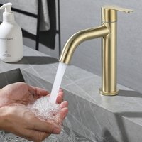 Bathroom Brushed Gold Basin Faucet Tap Wash Basin Single Cold Water Sink Faucet Gold Tap Bathroom Accessories