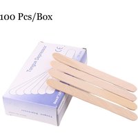 100 Pcs/Box Wood Tongue Depressor Spatula Woman Wooden Body Hair Removal Sticks Wax Waxing Disposable Sticks Beauty Toiletry Kit