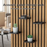1 Pack Acoustic Panel Square Tray, No-Drill Decorative Tray, 3-Second Install, Champagne Glass Holder For Living Room