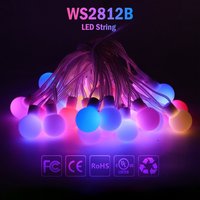 WS2812B Dream Color LED Round Ball String Lights Addressable Individually Strip Christmas Party Birthday Decoration IP67 DC5V
