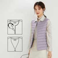 Gilet bouffant sans manches pour femmes, Ultra léger, deux voies, Portable, chaud, sans manches, doublure d'hiver