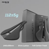 RACE Ultralight 240x155mm Bicycle EVA Saddle,112g,Full Carbon Shell Hollow MTB/Road Racing Bike Cushion,7x9 Carbon Rail