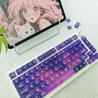Purple Starry Sky personalized full color fog transparent keycaps DIY customized small full set mechanical keyboard keycaps