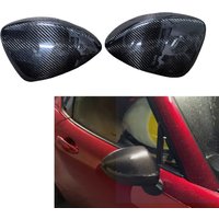 Rear View Mirror Cover For Mazda MX-5 Miata MX5 2016-2025 Real Carbon Fiber Side Exterior Rearview Cap Shell Add On Type
