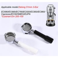 51mm Coffee Bottomless Portafilter For Delonghi EC680 EC685 Replacement Filter Basket Espresso Machine Tools Barista Accessories