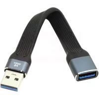 USB 3.0 Extension Cable 13cm Type A Male to Female FPC Flexible Flat Short Cord Fast Speed for PC Printer U-disk VR PlayStation