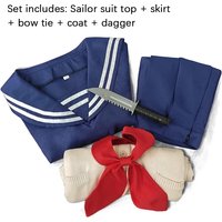 xiaoxiao Anime My Hero Academia Cross My Body Himiko Toga Cosplay Costumes Knitted Coat Sailor Suit Skirt Jk Uniform Halloween C