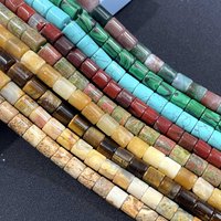6*6MM Natural Stone Cylinder Shape Agates Quartz Jades Loose Spacer Beads For Jewelry Making DIY Bracelet Accessories
