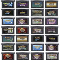 GBA Pokemon Game Cartridge 32-Bit Video Game Console Card AshGray Liquid Crystal Light Platinum Moemon Emerald USA Version