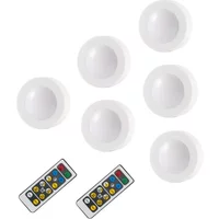 Wireless Under Cabinet Lights Battery Powered LED Puck Lights Remote Control Dimmable Wardrobe Night Lamp For Bedroom Kitchen