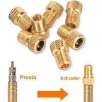 AliExpress NONE Bicycle Presta To Schrader Adapter Bike Tire Valve Adapter Copper Golden Bicycle Pump Tire Valve Connectors F/V To A/V Converter