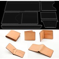 YOMDID 6PCS Short Fold Wallet Card Case Acrylic Making Template DIY Wallet Making Template Leathercraft Template Supplies