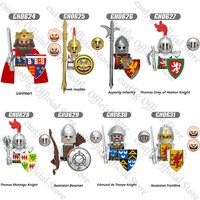 Movie Cartoon Anime Medieval Castle Knight Soldier Action Figures Building Blocks Infantry Armored Troops Weapons Bricks Kid Toy