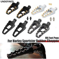 MX Fußrasten Motorrad Fußrasten Chopper Bobber 360 Roating Schwarz Spike Für Harley Dyna Fatboy Sportster Eisen 883 Street Bob
