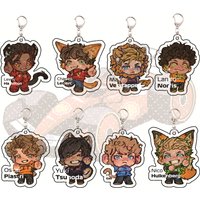 Fast Furious 5cm Acrylic Keychain recer racing driver Cartoon - Cute Bag Hanger Decor Keyring Jewelry Gift