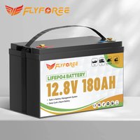 FLLYROWER 12V 180AH LiFePO4 Batteriepack 8000+ Zyklen BMS 100A 2304Wh für Touring-Camper, Offroad, Trolling-Motor, Solar, Wind, Wohnmobil, Lithium-Batterie