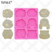 Shiny cartoon avatar silicone molds can be used for kitchen chocolate cookies cake dessert decoration earrings pendant jewelry