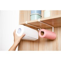 1pc Metall Roller Papier Halter Spurlose Schlag Kostenloser Küche Papier Halter Öl-freies Geschirrtuch Halter Handtuch Halter rack Für Küche