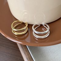 925 Sterling Silver Bilayer Smooth Surface Rings For Women Luxury Jewelry Money 925 Cheap Things Jewellery