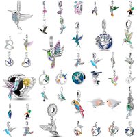 Exquisite 925 Silver Bird Series Bead Ornament Hummingbird Swallow Sparrow toucan Charm Fit Original Bracelet Women's DIY Gift