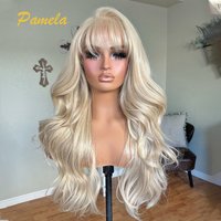 613 Blonde Body Wave 13x4 HD Transparent Lace Front Wigs Highlight Blonde Human Hair Wigs Ready To Wear For Woman With Bangs