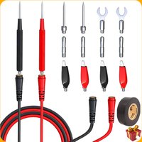 17pcs Multimeter Test Leads Kit Replacement Test Wire Set + Alligator Clips Banana Plugs Test Probes Banana Plugs for Multimeter
