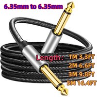 6.35mm to 6.35mm Mono Jack 1/4" TS Cable Unbalanced Guitar Patch Cords/Instrument Cable Male to Male