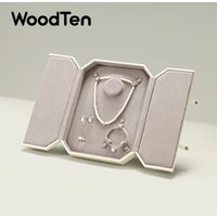 WoodTen Leather Jewelry Box Set High end Jewelry Organizer Double Button Ring Necklace Case Earring Bracelet Jewelry Gift Box