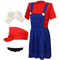 Ladies' Anime Game Dress, Adult Fun Holiday Costume, Halloween Hat, Beard, Gloves, Clown Party Performance Costume