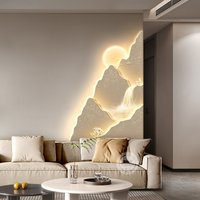 3D imitatio LED Mountain Wall Light Modern Landscape Mural Lamp with Sunset Effect for Living Room Bedroom Background Decoration