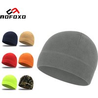 AliExpress nofoxo NOFOXO Polar Fleece Windproof Thermal Cycling Warm Winter Hat Outdoor Sports Skiing Cycling Elastic Beanie Hat For Men Women