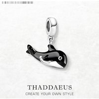 Charm Pendant Enamel Orca Whale Jewelry For Women Men Cute Gift In 925 Sterling Silver