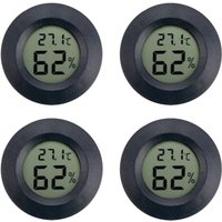 4pcs Mini Hygrometer Thermometer Fahrenheit or Celsius Meter Digital LCD Monitor Indoor Room Round Humidity Temperature Gauge