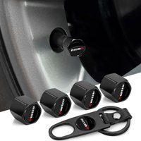 Fashion Car Tire Valve Caps with Car Badge Keyring Keychain For Nismo Nissan Almera Tiida Sunny QASHQAI Skyline Juke XTRAI MARCH