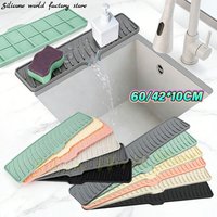SW 42/60x10CM Silicone Faucet Mat Narrow Edge Drain Pad Kitchen Bathroom Pool Sink Splash Pad Drainage Pads Countertop Protector