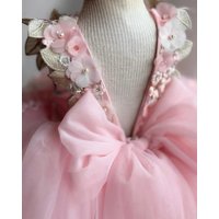 Custom 3D Floral Butterfly Flower Girl Dress For Wedding Birthday Party Pageant Gown Toddler Kids Formal Princess Tulle Ball