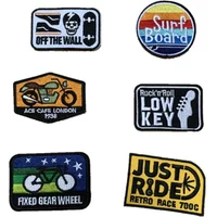 AliExpress NONE Skateboard Embroidery Patches Cartoon Bicycle Motorcycle Iron on Patches DIY Clothing Accessories Punk Cloth Stickers Badges