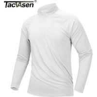 TACVASEN UPF 50+ T-shirts Men's 1/4 Zip UV Protection Long Sleeve T shirts Fishing Hiking Performance Tee Shirts Pullover Tops